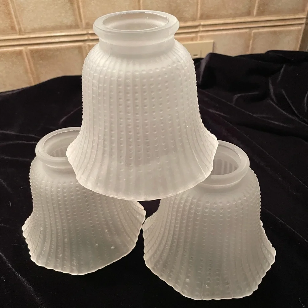 Vintage Frosted, Beaded Light Difussers - Picture 1 of 7